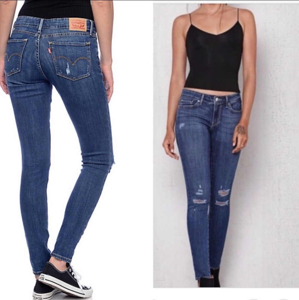 Levi's 711 Distressed Skinny Jeans